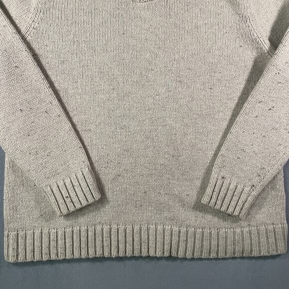 GAP Wool Sweater Men XL Vintage 90 Y2k Beige Cream Preppy Mock Grunge Pile Skate - Picture 2 of 8